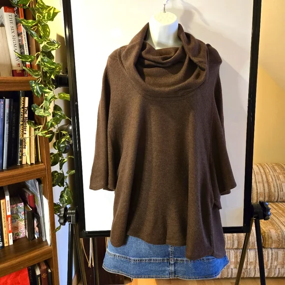 NWOTs, Inc. International Grey 3/4 Dolman Sleeve Cowl Neck Sweater Size XL - Picture 3 of 14